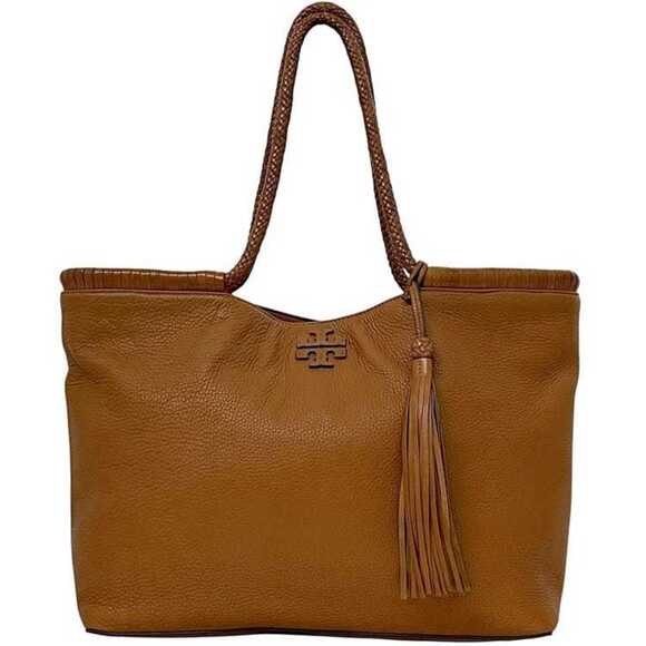 Tory Burch Tote Bag ec-24393 Brown Leather 10005416 12-16 TORY BURCH Tassel B...